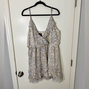 Southern Fried Chics Women’s White & Blue Sunflower Mini‎ Dress Plus Size 2X